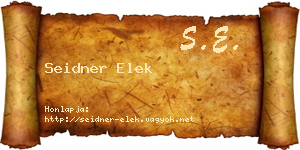 Seidner Elek névjegykártya